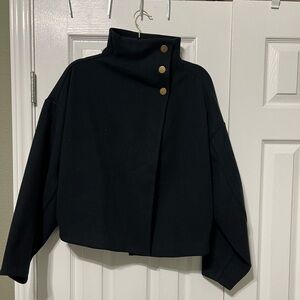 RHONE Navy Cape Jacket with Gold Buttons